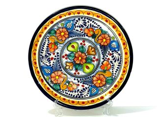 Talavera Pottery Plate - Hand Made In Puebla Mexico - 10 " Traditional Colorful 2