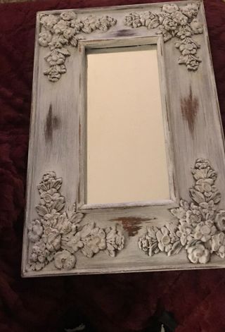 Vintage Farmhouse Style Mirror,  Shabby Chic Painted Mirror
