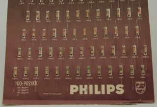 VINTAGE 1970s? Philips Service Resistor Sheet Salesman Sample? 100:902/KK A 3