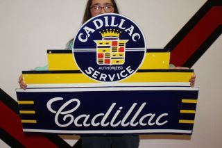 Large Cadillac Service Car Dealership Gas Oil 2 Sided 36 