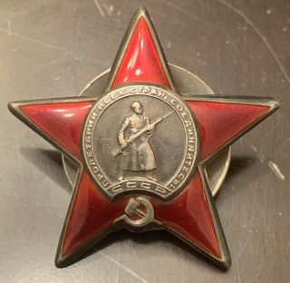Russian Ussr Soviet Order Red Star Medal Badge World War 2 Silver