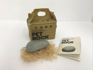 Vintage Pet Rock With Box Nest Rock & Care Guide 1975 Retro 70 