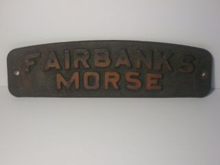 Vintage Fairbanks Morse Cast Iron Sign / Emblem