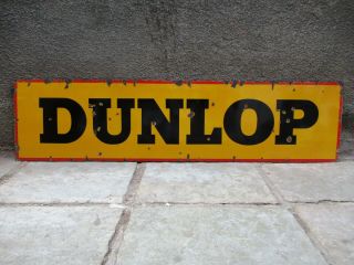 Vintage Dunlop Tire Tyre Sign Board Porcelain Enamel Gas Pump Display Collect " 91