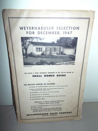 Vintage Weyerhaeuser Small Homes Guide December 1947 Selection Design 5124
