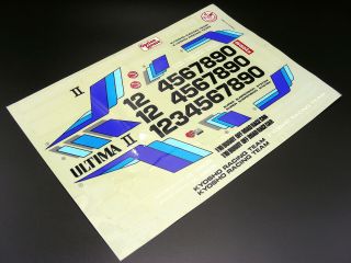 Vintage 1991 Kyosho Ultima Ii Incomplete Decal Sticker Sheet Missing Small Logos