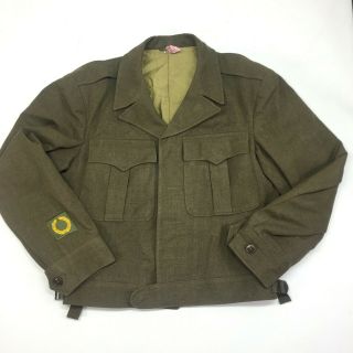 Ww2 Us Army Military Ike Green Wool Field Uniform Jacket 38s 1940s Coat 38 Short