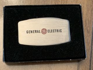 General Electric Money Clip • Brushed Metal • In Half The Box •ge •sleek