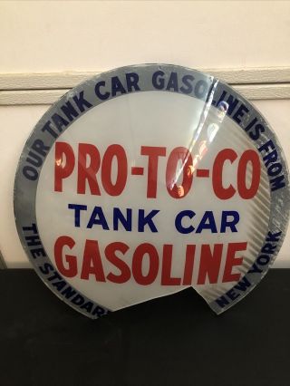 Pro - To - Co Tank Car Gasoline Standard Oil York Gas Pump Globe Lens