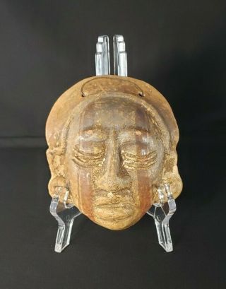 Vintage Small Mask Aztec Mayan Inca Mask Mexican Clay Pottery Folk Art