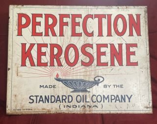 Standard Oil Co Perfection Kerosene Litho Flange Sign Not Porcelain