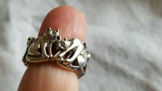 Vintage Ott Sterling Silver Cat Ring Heavy 7 Gr Sz 5.  5 Signed 5 Cats Wrap Around