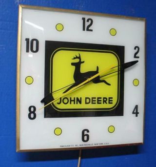 Vintage Pam Lighted Advertising John Deere Clock