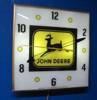 Vintage Pam Lighted Advertising JOHN DEERE Clock 2