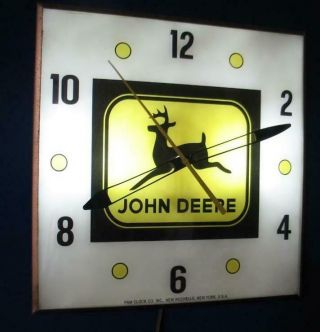 Vintage Pam Lighted Advertising JOHN DEERE Clock 3
