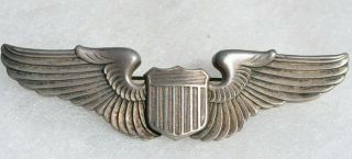 Usaaf Us Army Air Force Pilot Wings Full Size 3 Inches Pin Back Sterling