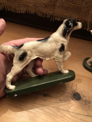 VINTAGE HUBLEY ENGLISH SETTER POINTER CAST IRON Doorstop Bookends 2