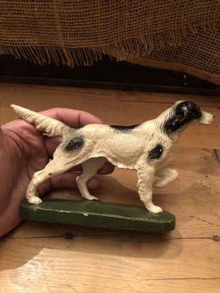 VINTAGE HUBLEY ENGLISH SETTER POINTER CAST IRON Doorstop Bookends 4