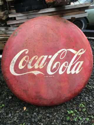 Large Vintage Metal Coca Cola Sign
