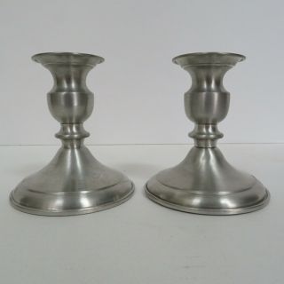 Vintage Weighted Leonard Pewter Candle Sticks Holders,  Made In Bolivia