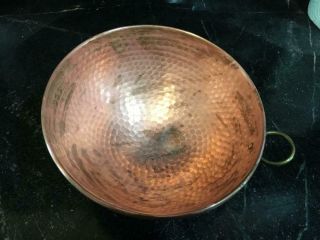 Antique Hammered Copper French Cooking Baking Bowl