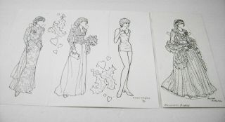 VTG PAPER DOLL GREETING CARD PRINCESS DIANA by RALPH HODGDON & COLOR SET by ??? 2