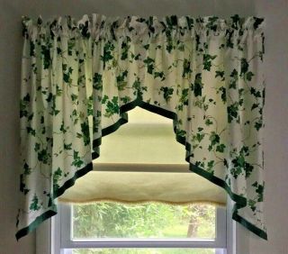 Vintage Waverly English Ivy " The Garden Room " Swag Valances