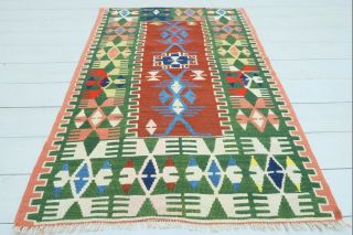Turkish Esme Small Kilim Rug,  Door Mat,  Bathmat,  Teppiche,  Carpet,  Tapis 31 " X46 "