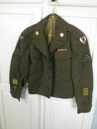 1944 U.  S.  Army Air Force 9th & 12th Division Ww2 " Ike Jacket " Dress Uniform