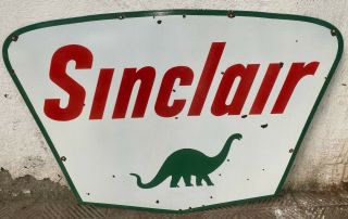 Vintage " Sinclair " Large Advertising Porcelain Enamel Sign 42 " X30 "