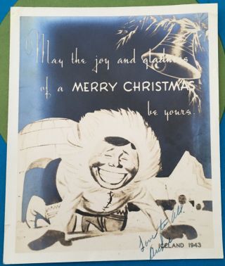 December 1943 Pictorial Wwii Christmas Card From Us Soldier Iceland Photograph