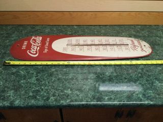 1950 ' s Coca Cola Metal Cigar Thermometer “Sign of Good Taste” 3