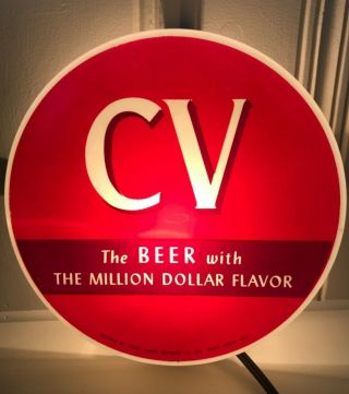 Old Cv Champagne Velvet Beer Lighted Sign Terre Haute Indiana Brewery Bar