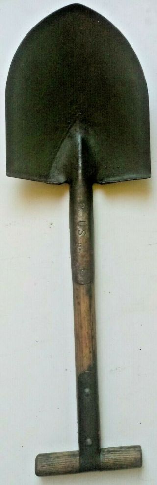 Ww2 Us Ames 1943 Army Trench Shovel M1910 T - Handle Spade Wwii