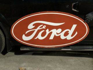Ford Tractors,  Blue Ford & Ford Parts Porcelain Enamel Double Side Sign