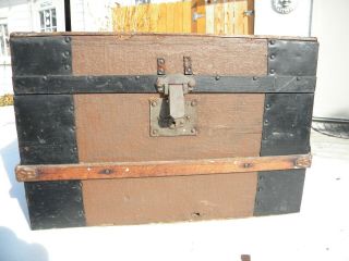 Vintage Trunk Childs Doll Toy Size Wood 10 X 16 X 11