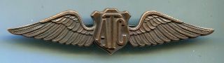 U.  S.  World War Ii Civilian Air Transport Command Atc Co Pilot Wing