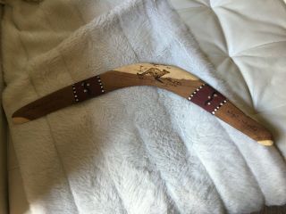 Vtg Hand Carved Australian Aboriginal Wood Boomerang