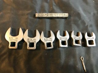 Vintage Craftsman Standard V Series 6 Pc Crow - Foot Wrench Set 3/8 " Drive,  Added