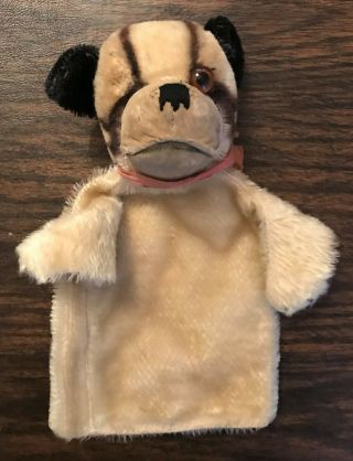 Steiff Bulldog Hand Puppet.  Vintage 1950s.