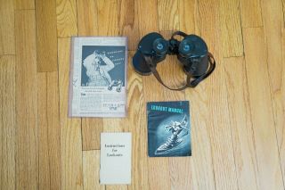 Wwii Us Navy Mark 1 Binoculars Bausch & Lomb 1941 7x50 And Ad