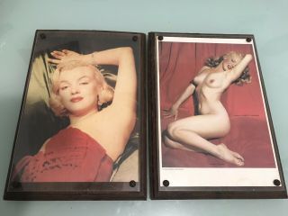 Marilyn Monroe 1954 Golden Dreams Calendar Vintage Woden Back Framed Pinup,  1