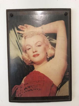 Marilyn Monroe 1954 Golden Dreams Calendar Vintage Woden Back Framed Pinup,  1 3