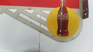 Vintage 1940 ' s Coca Cola Double sided Flange Sign 4