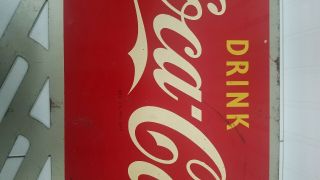 Vintage 1940 ' s Coca Cola Double sided Flange Sign 5
