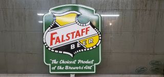 " Falstaff Beer " Heavy Porcelain Advertising Sign,  (24 " X 20 ") Near