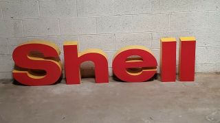 Shell Oil Gas Station Canopy Sign - No Lighting