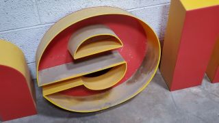 Shell Oil gas station canopy sign - NO lighting 2