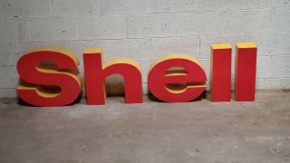 Shell Oil gas station canopy sign - NO lighting 4