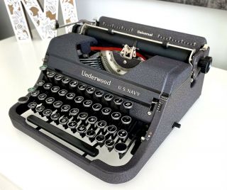1941 Wwii Us Navy Underwood Universal Typewriter W/ Case - Serial: F1434521